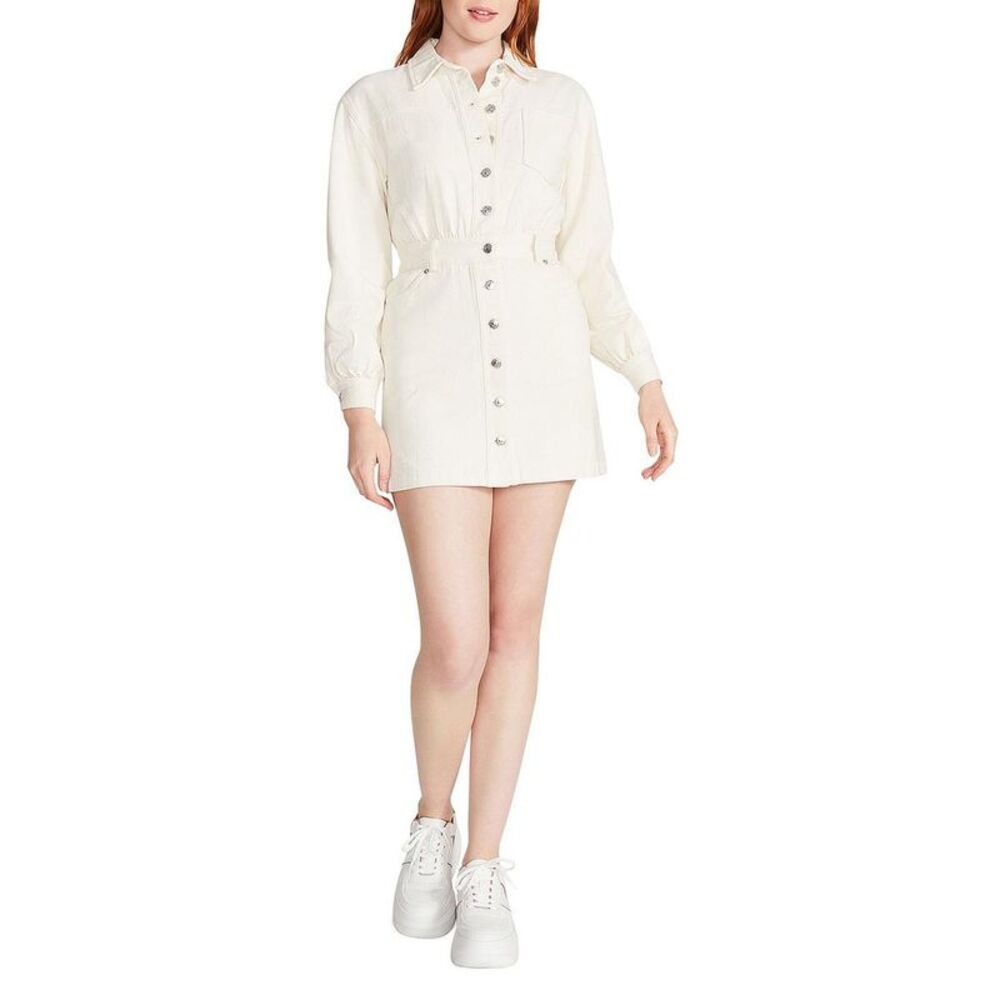 Steve Madden White Button-Up Dress